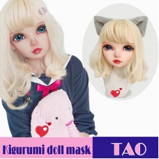 (Tao)Crossdress Sweet Girl Resin Half Head Female Kigurumi Mask With BJD Eyes Cosplay Anime Doll Mask (Tao)Crossdress Sweet Girl Resin Half Head Female Kigurumi Mask With BJD Eyes Cosplay Anime Doll Mask